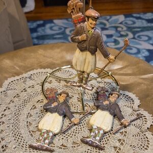 Vintage-Style Brown and Cream Holiday Ornament Set